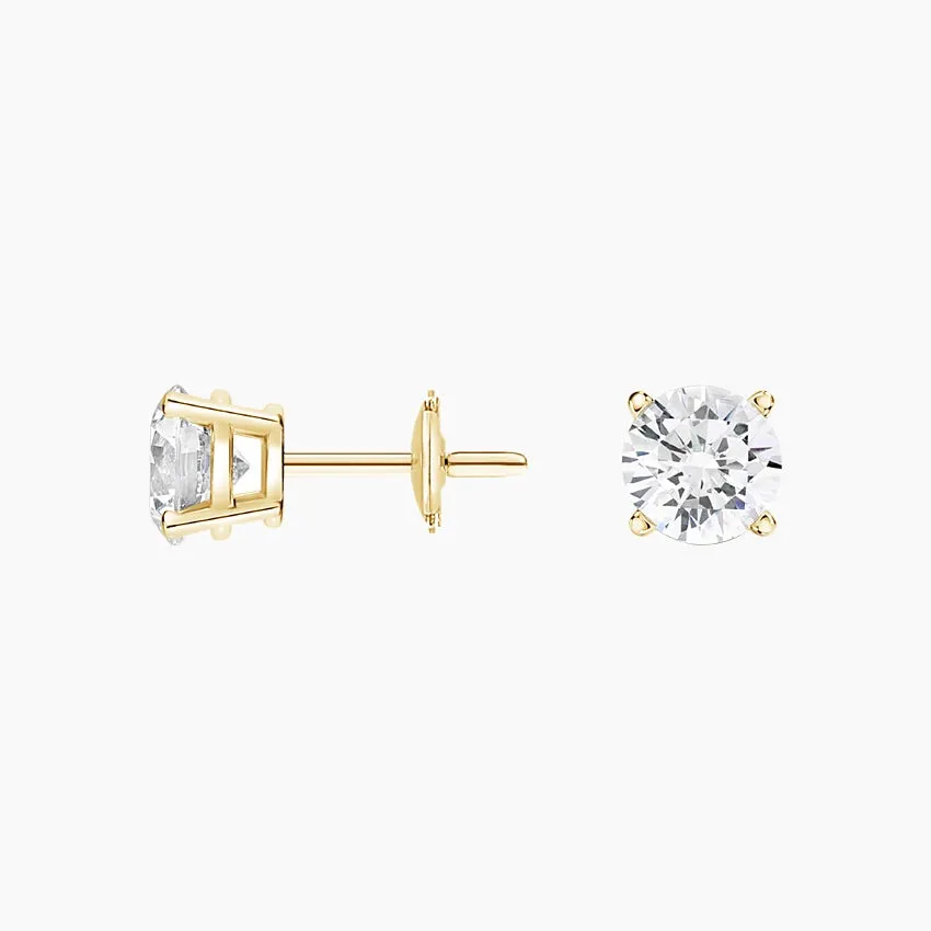 Four-Prong Round Diamond Stud Earrings (Setting Only) - DC003