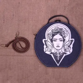 Frida Kahlo Denim Hand-painted Sling Bag for women