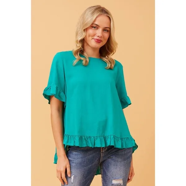 FRILA LINEN SMOCK TOP