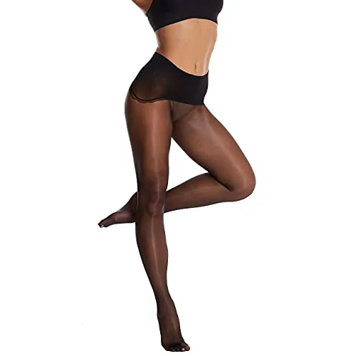 Frola Seamless Silk Stockings for Women Ultra Thin Run Resist Women's Sheer Tights 0D Feel(Small,1Pair Black)