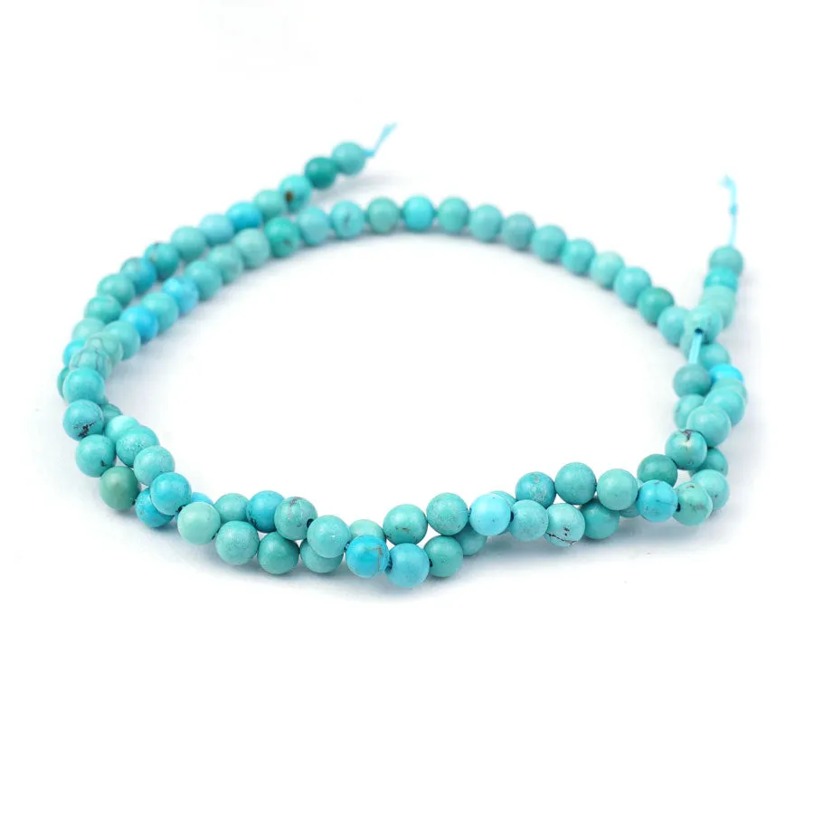 Hubei Turquoise 4.5mm Round AA Grade - 15-16 Inch