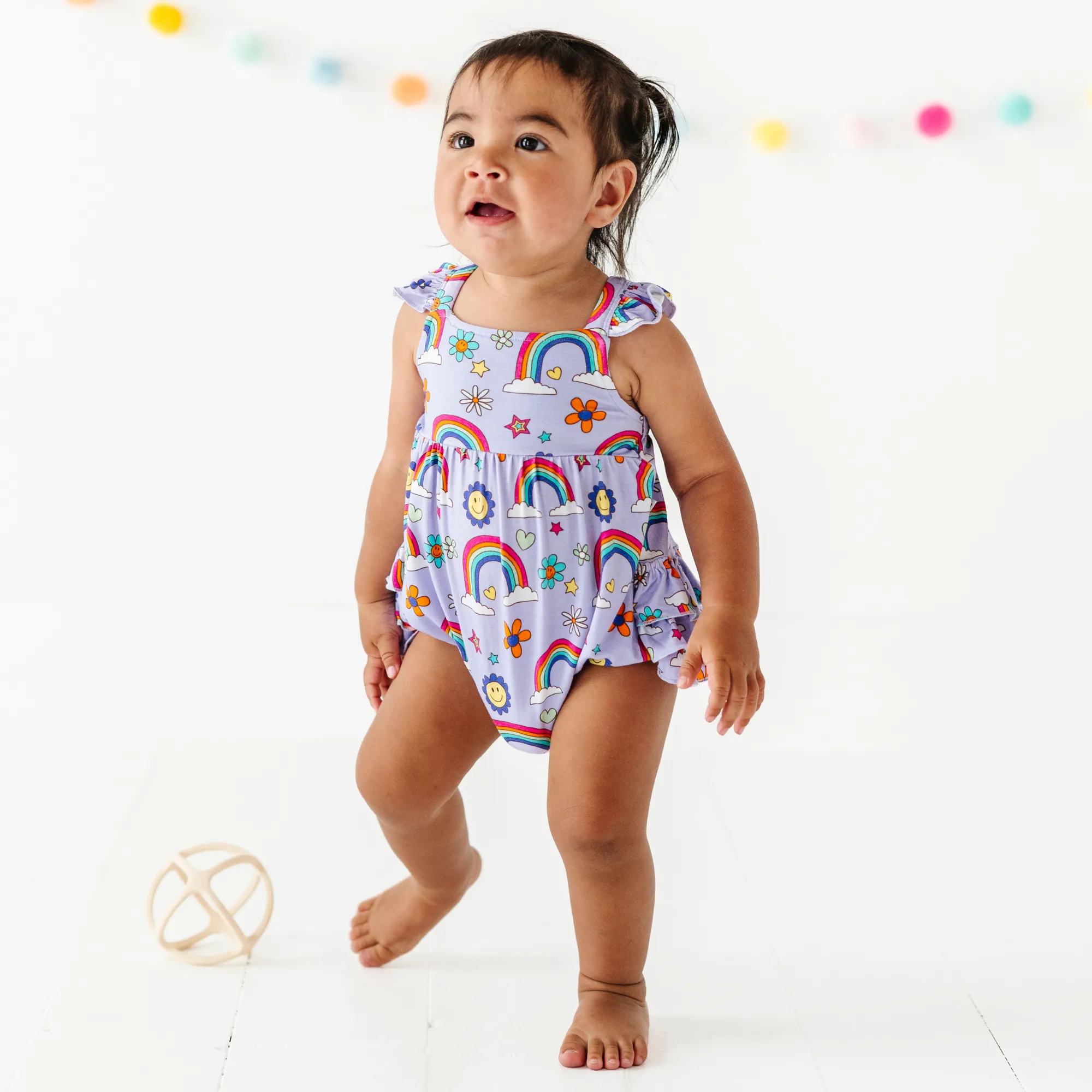 It's All Flowers and Rainbows Bubble Romper