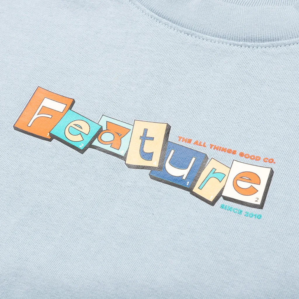 Kids Scrabble Tee - Clear Blue