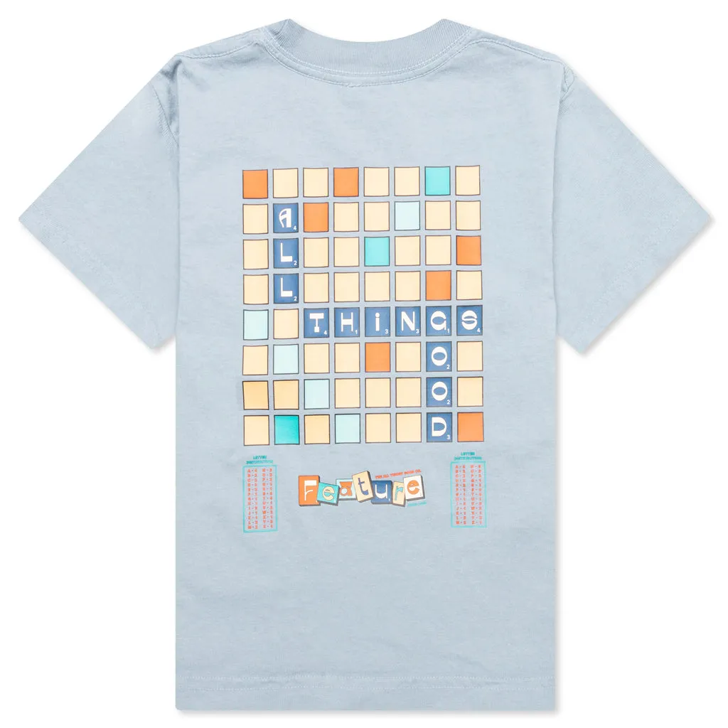 Kids Scrabble Tee - Clear Blue