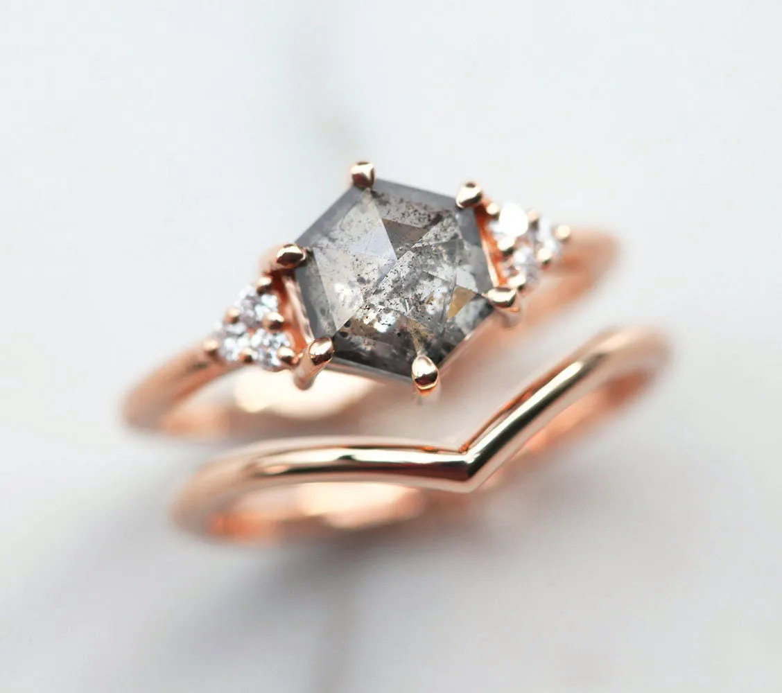 Klara Salt & Pepper Diamond Ring Set