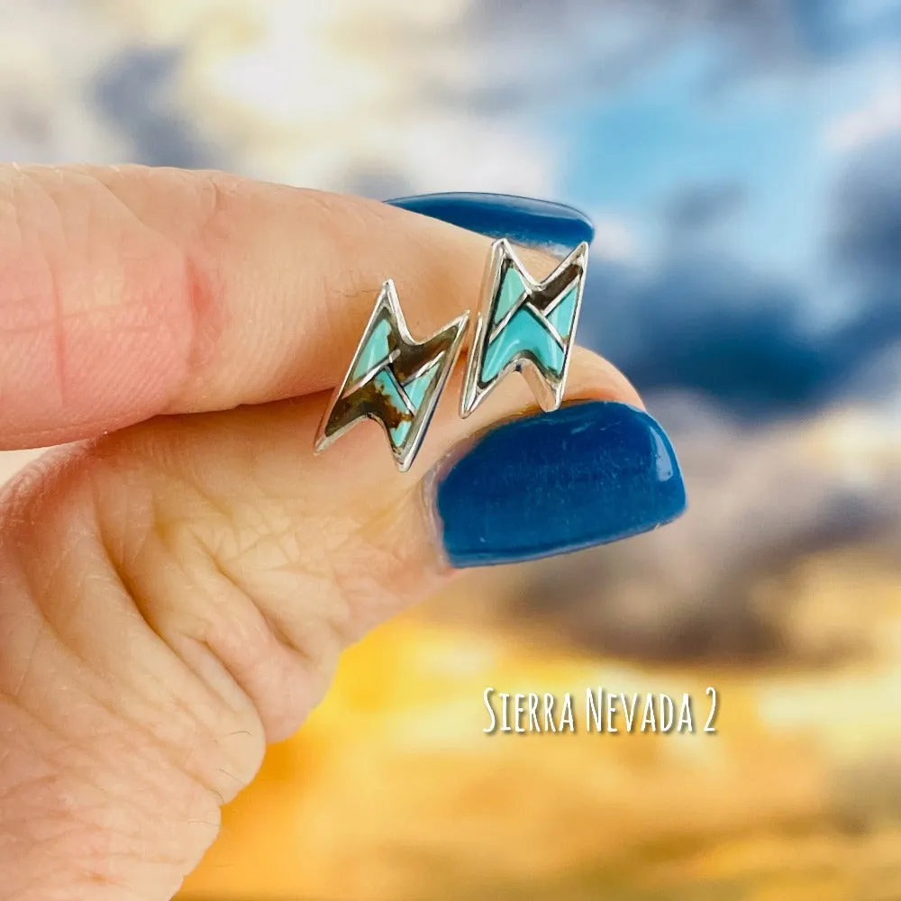 Lightning Bolts {small turquoise earrings}