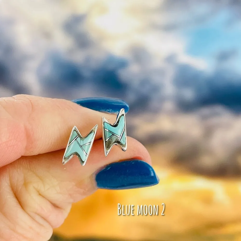 Lightning Bolts {small turquoise earrings}