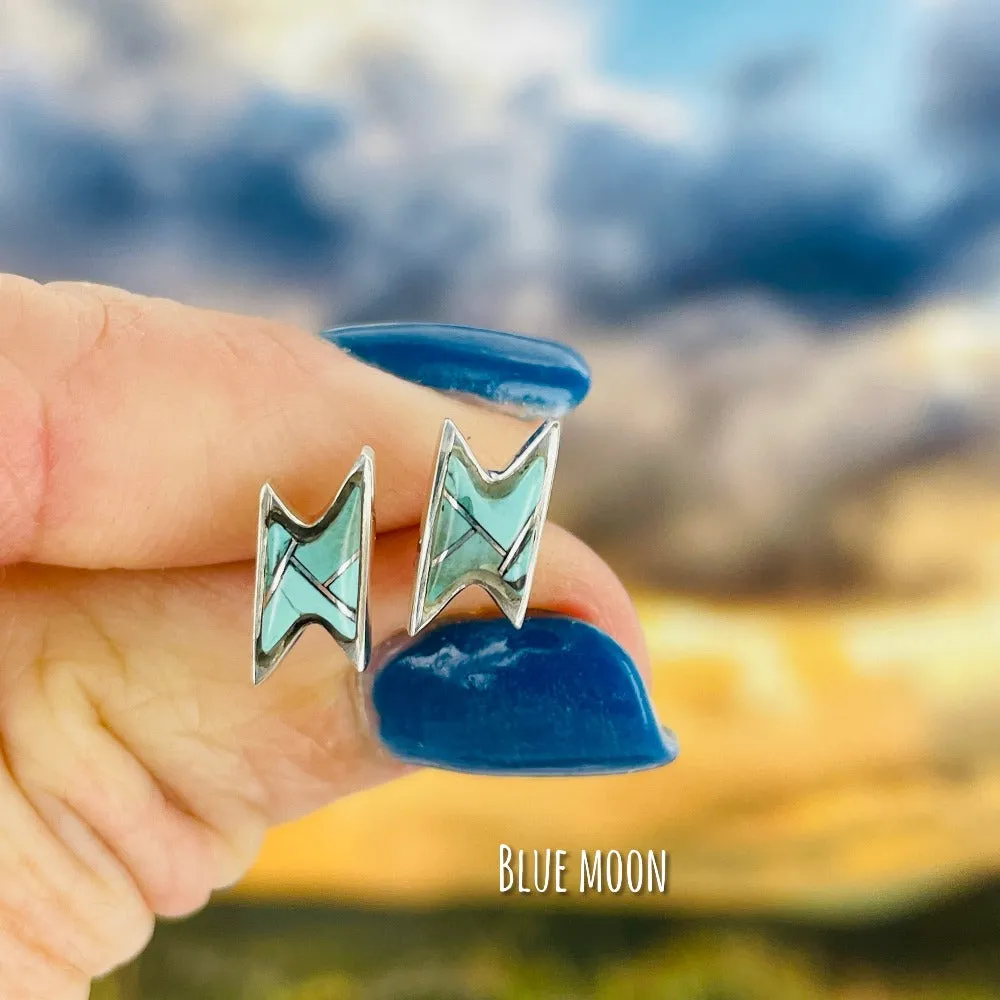 Lightning Bolts {small turquoise earrings}