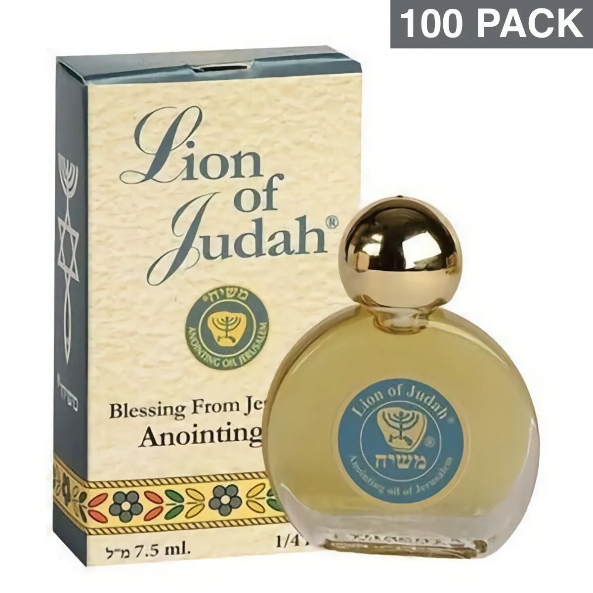 Lot of 100 x Anointing Oil Lion of Judah 7.5ml From Holyland Jerusalem - Special Church Package