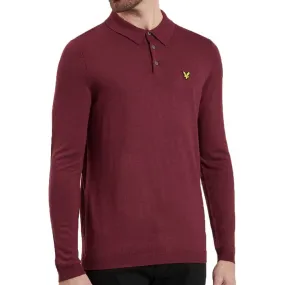 Lyle And Scott Knitted Polo Shirt - Claret Jug