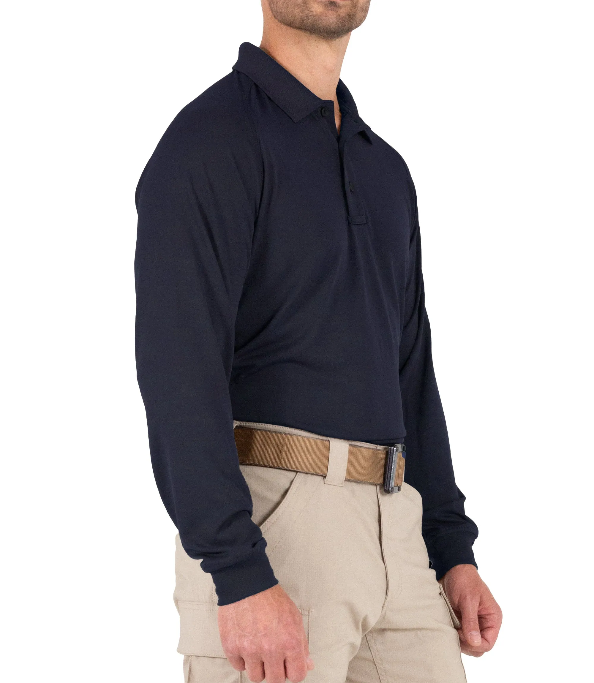 Men's Performance Long Sleeve Polo / Midnight Navy