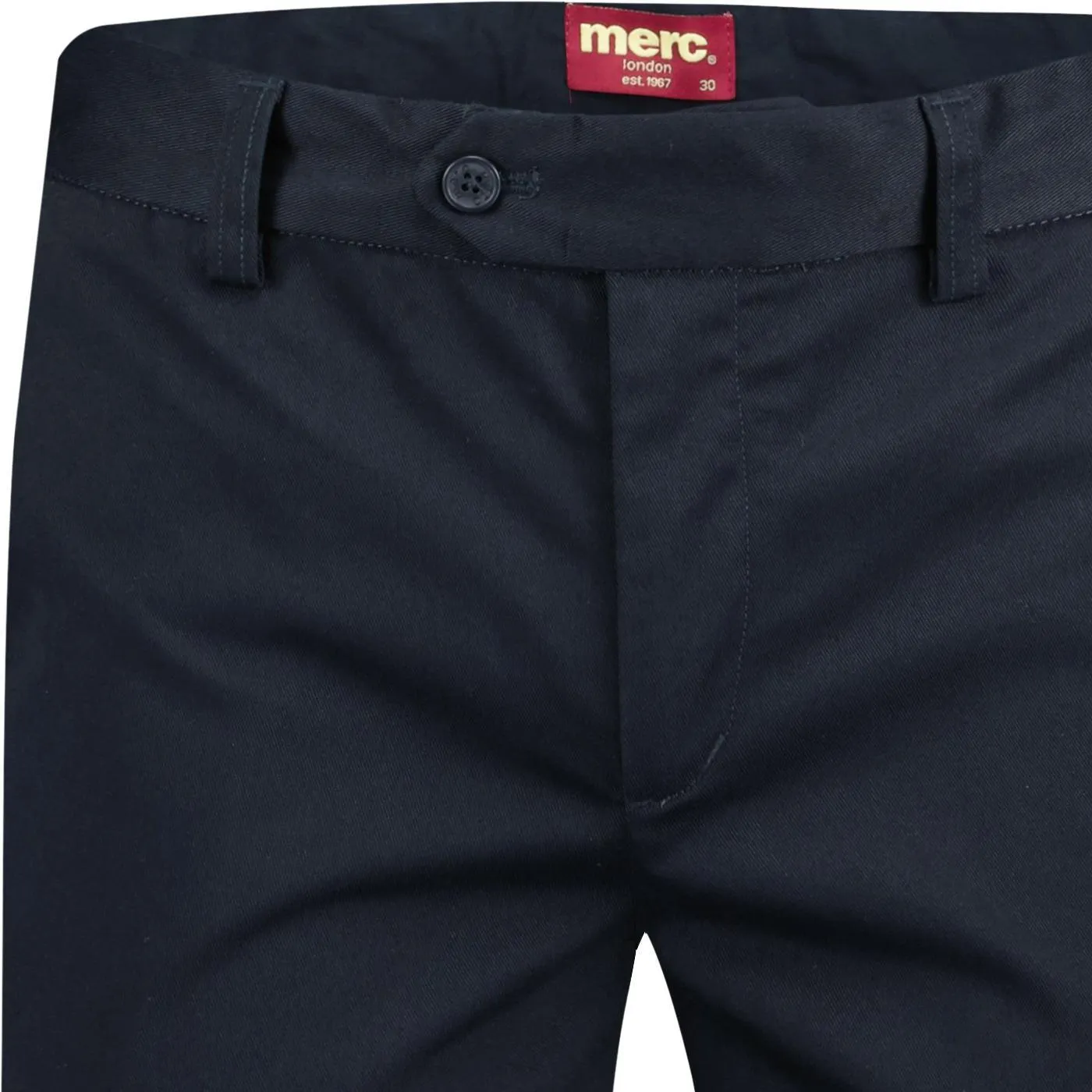 Merc London Winston Sta Prest Trousers Navy