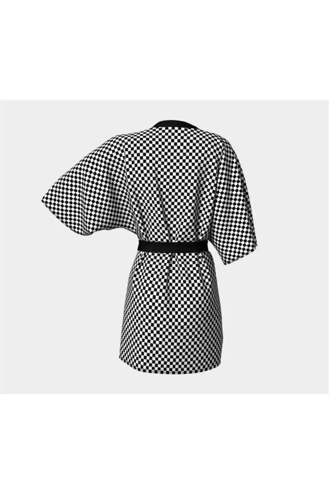 Micro Checker Kimono Robe