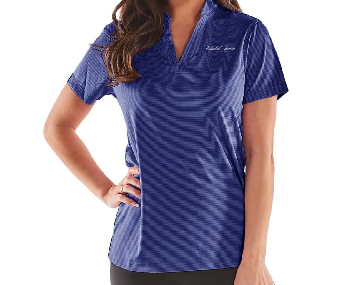 Micro Striped Stretch Interlock Short Sleeve Polo Ladies