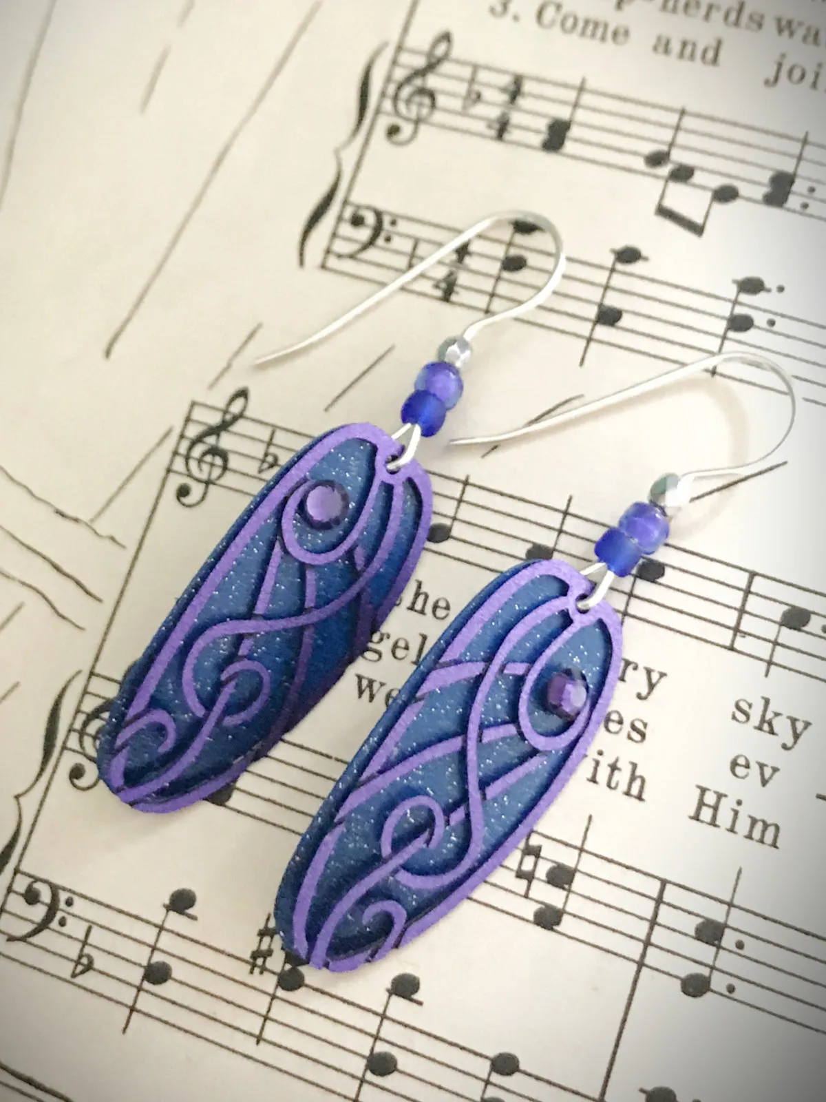 Midnight Treble Clef Dangles by Adajio