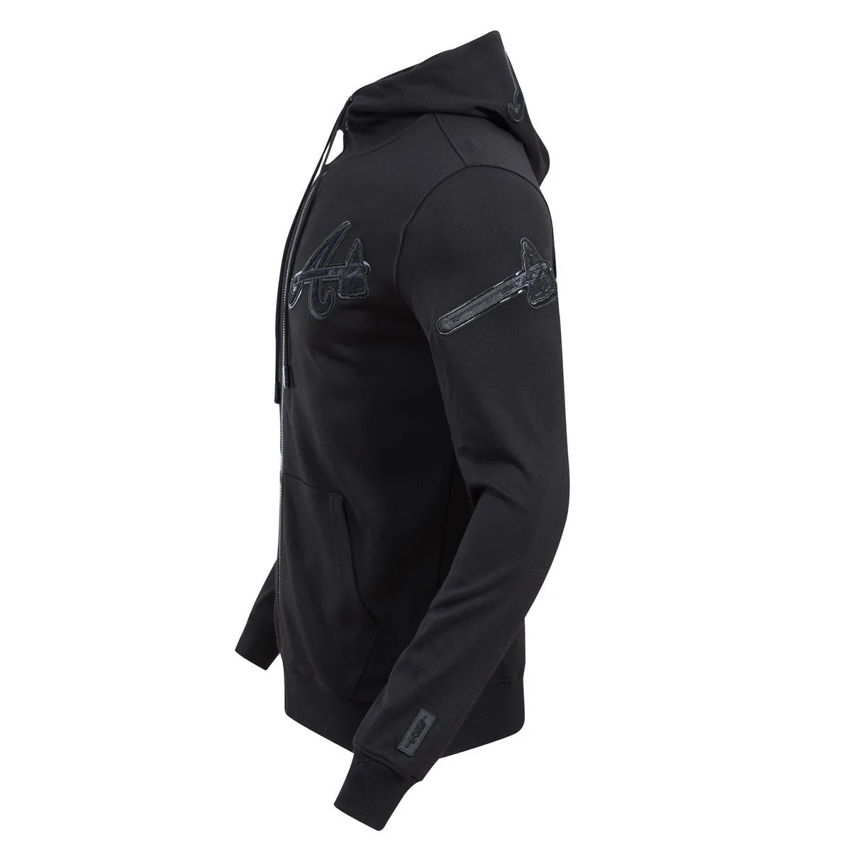 MLB ATLANTA BRAVES TRIPLE BLACK ZIPPER HOODY (BLACK)