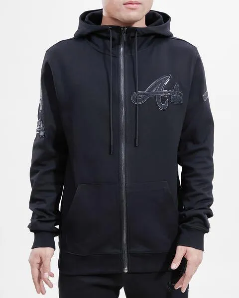 MLB ATLANTA BRAVES TRIPLE BLACK ZIPPER HOODY (BLACK)