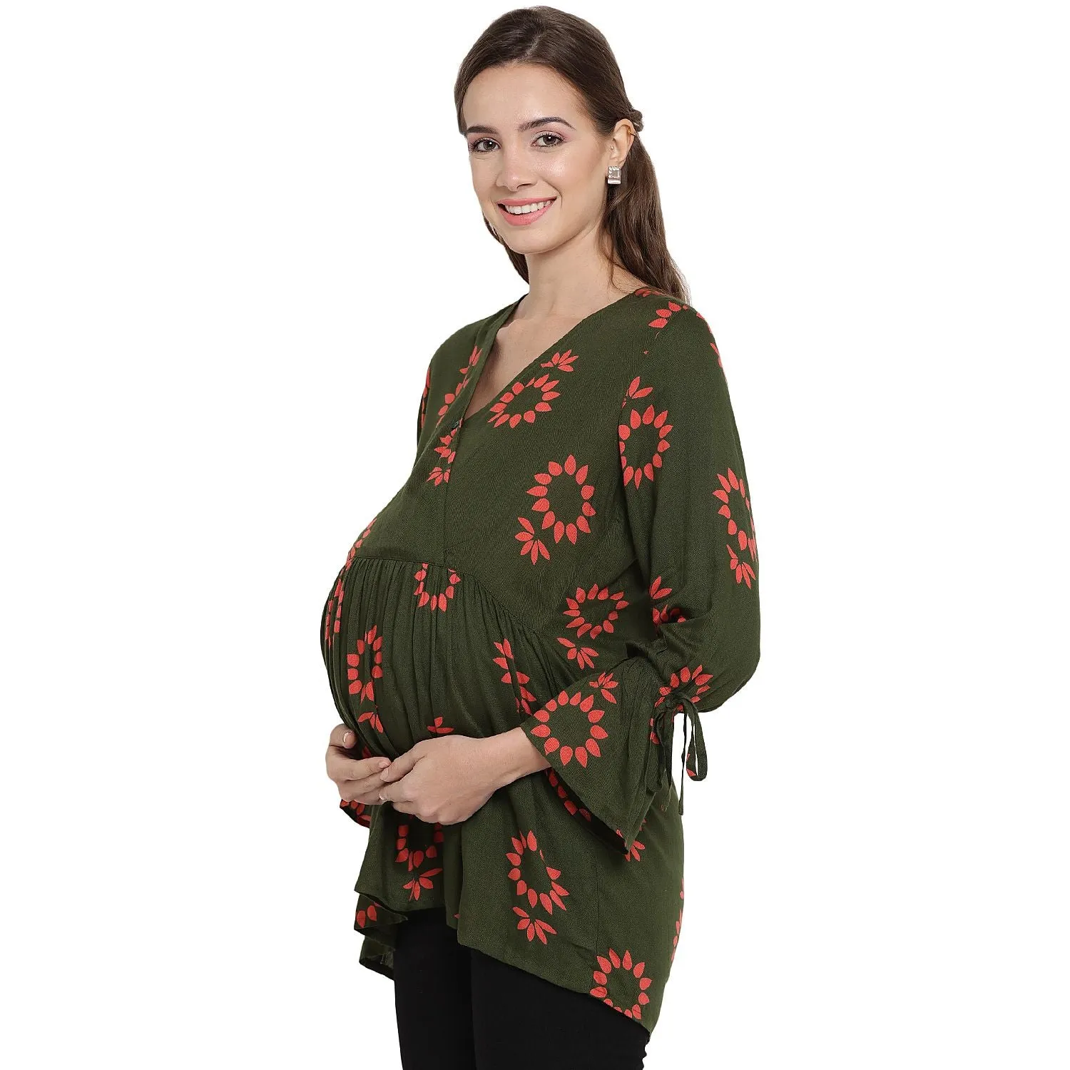 Olive Green Maternity and Pregnancy Top