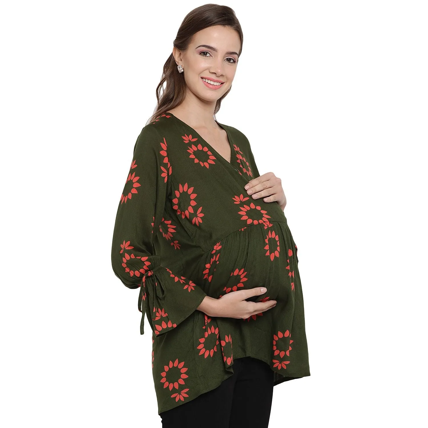 Olive Green Maternity and Pregnancy Top