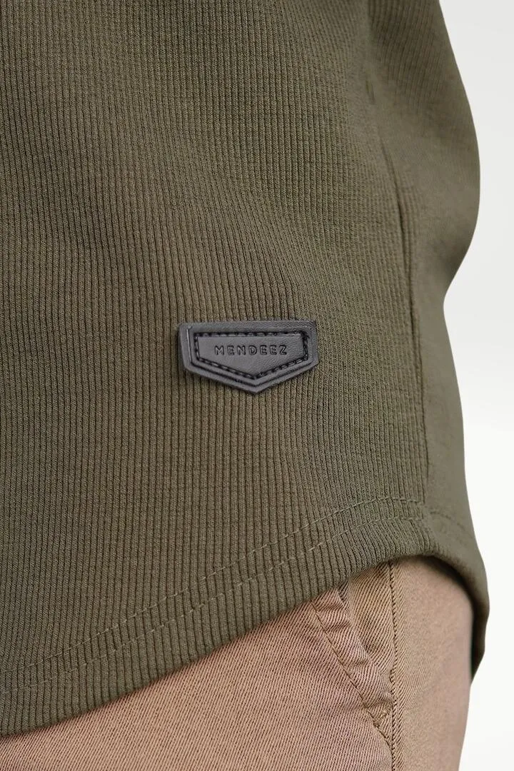 Olive Green Mock Neck Sweatshirt