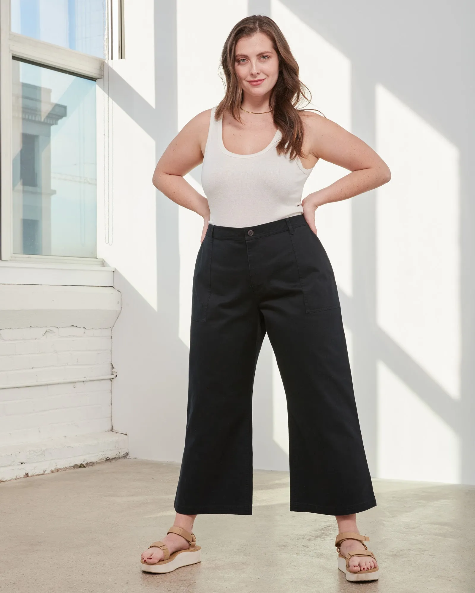 Organic Twill Wide Leg Pant