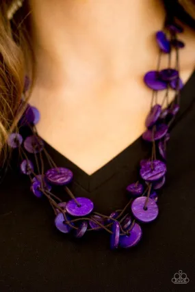 Paparazzi Accessories - Bermuda Beach #N524 Peg - Purple Necklace