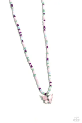 Paparazzi Soaring Shell Pink Necklace & Earring Set