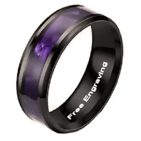 Personalized Engraved Men's Promise Ring Chorite Purple - Handwriting Ring