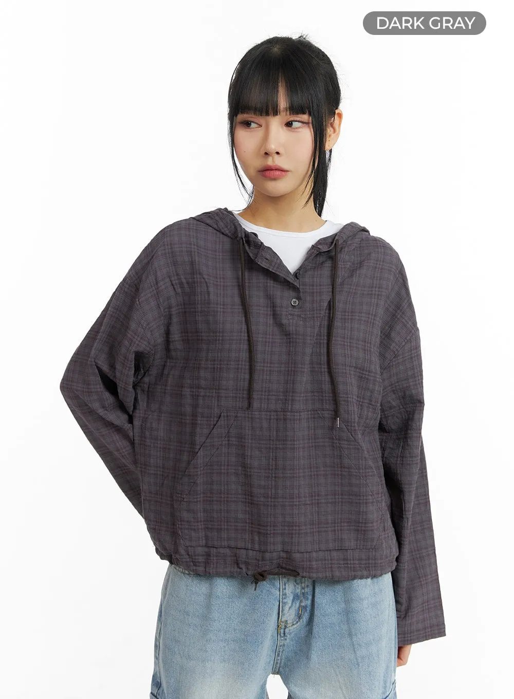 Plaid Pocket Hoodie CM407