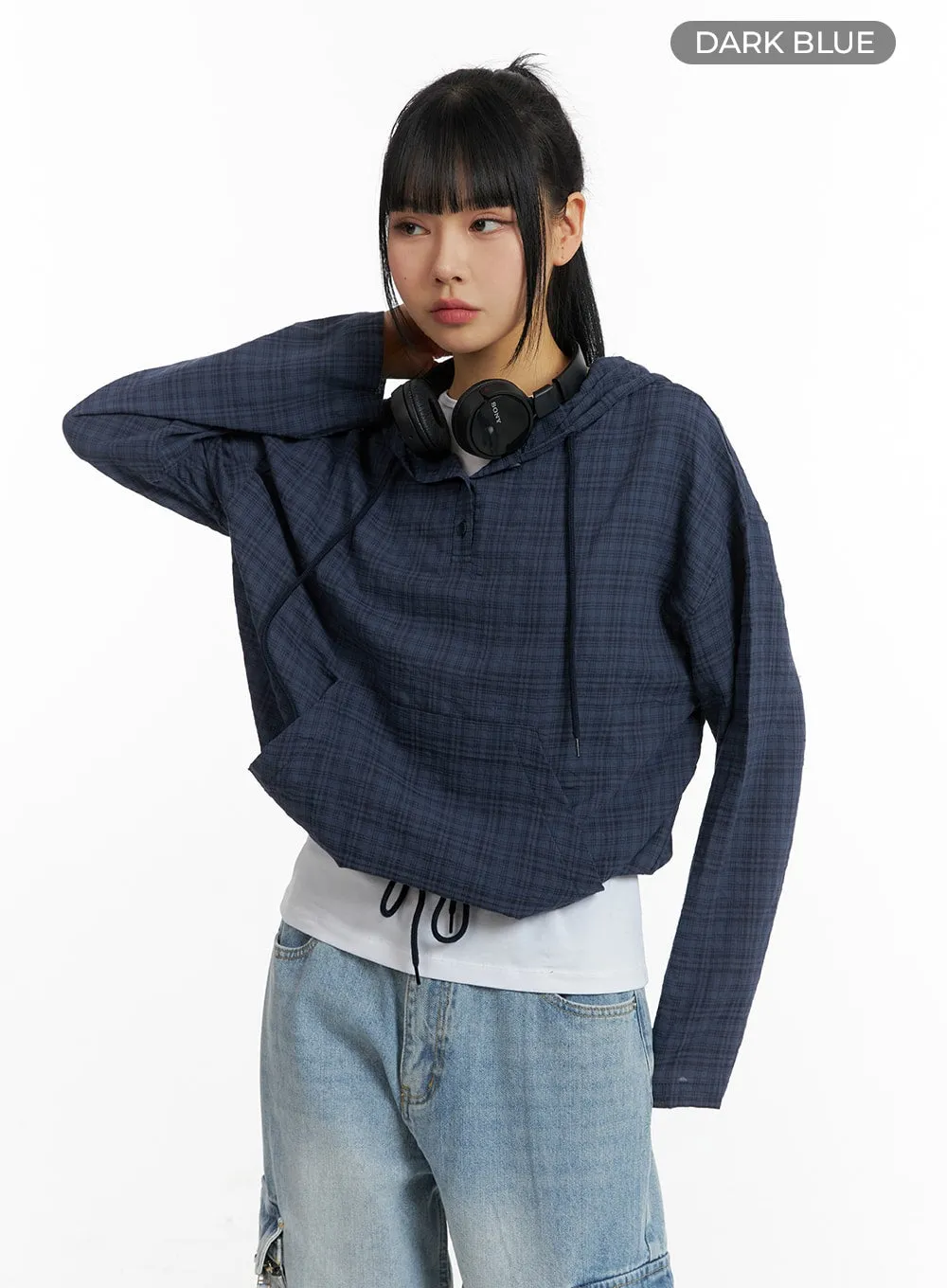 Plaid Pocket Hoodie CM407