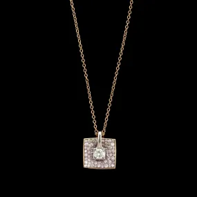 Pleve 18K Rose Gold Estate Color Treated Diamond and Resin Mosaic Pendant Necklace