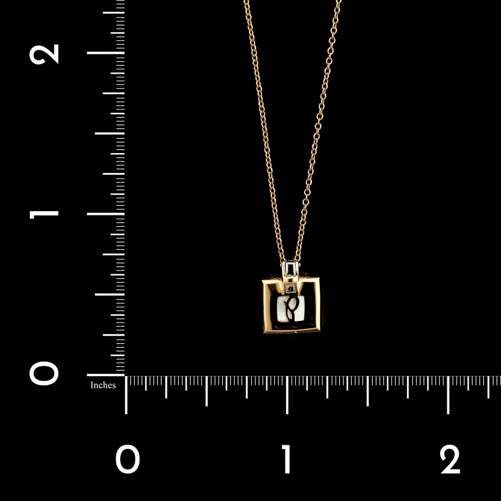 Pleve 18K Rose Gold Estate Color Treated Diamond and Resin Mosaic Pendant Necklace