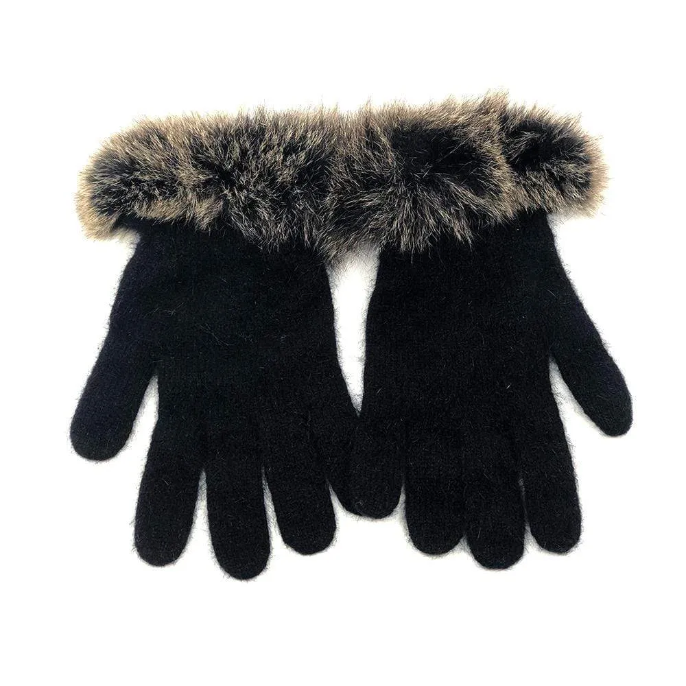 Premium Possum and Merino Wool - Fur Trim Gloves