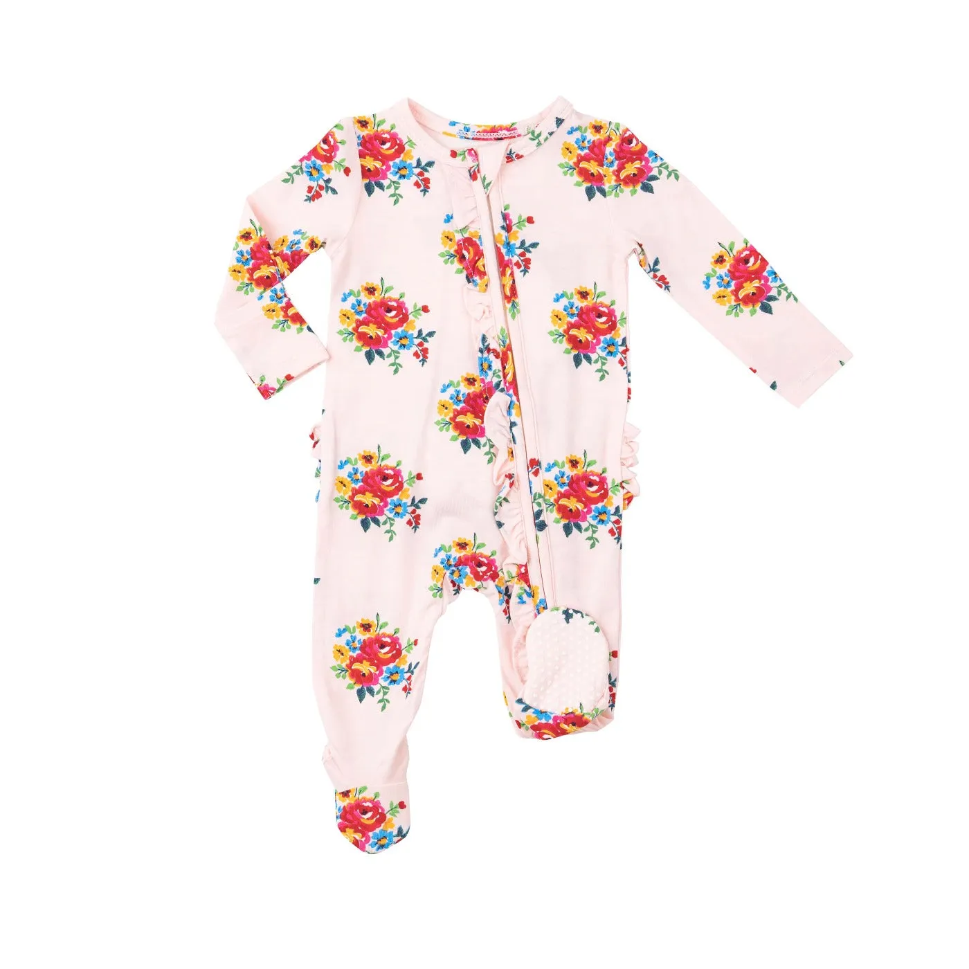 Pretty Bouquets Two-Way Zipper Footie by Angel Dear