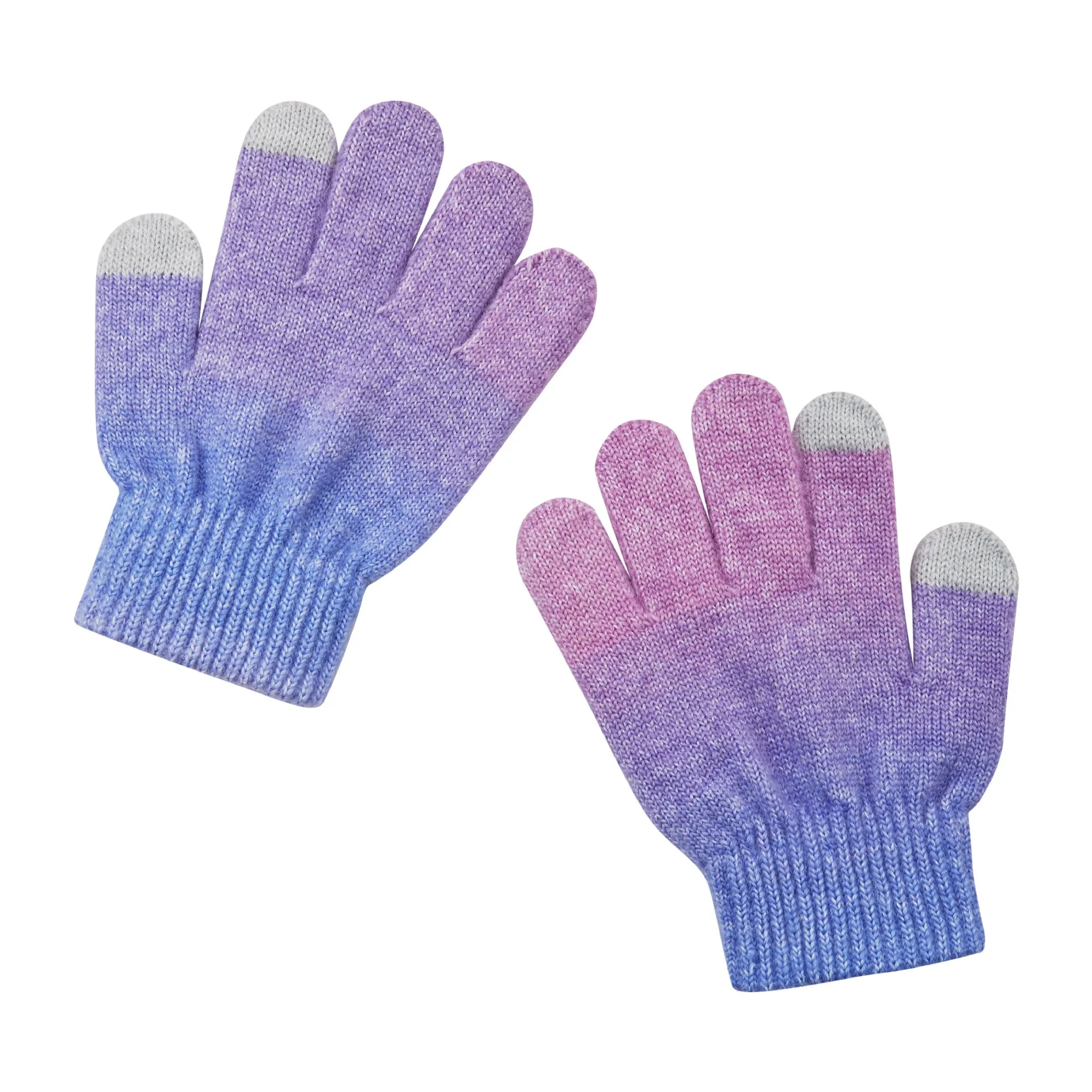 Purple & Pink Ombre Winter Hat & Glove Set