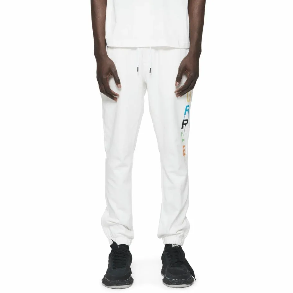 Purple Brand Wordmark Drip Sweatpants (Off White) P450-FCMW124