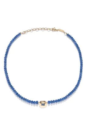 Rich Sapphire Bead Staircase Necklace