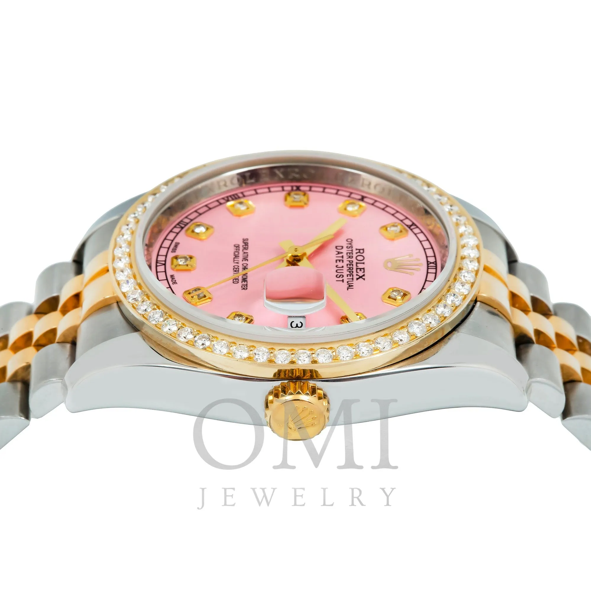 Rolex Datejust 116233 36MM Pink Diamond Dial And Bezel With Two Tone Jubilee Bracelet