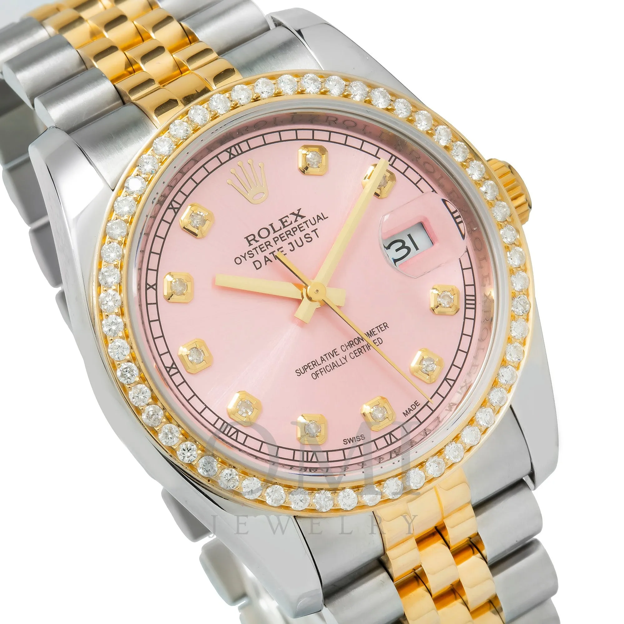 Rolex Datejust 116233 36MM Pink Diamond Dial And Bezel With Two Tone Jubilee Bracelet