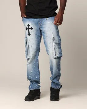 Saint Morta Sorcery Cargo Jeans Washed Blue