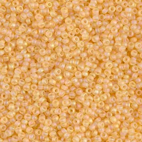 Seed Beads-15/0 Round-132FR Matte Transparent Light Topaz AB-Miyuki-7 Grams