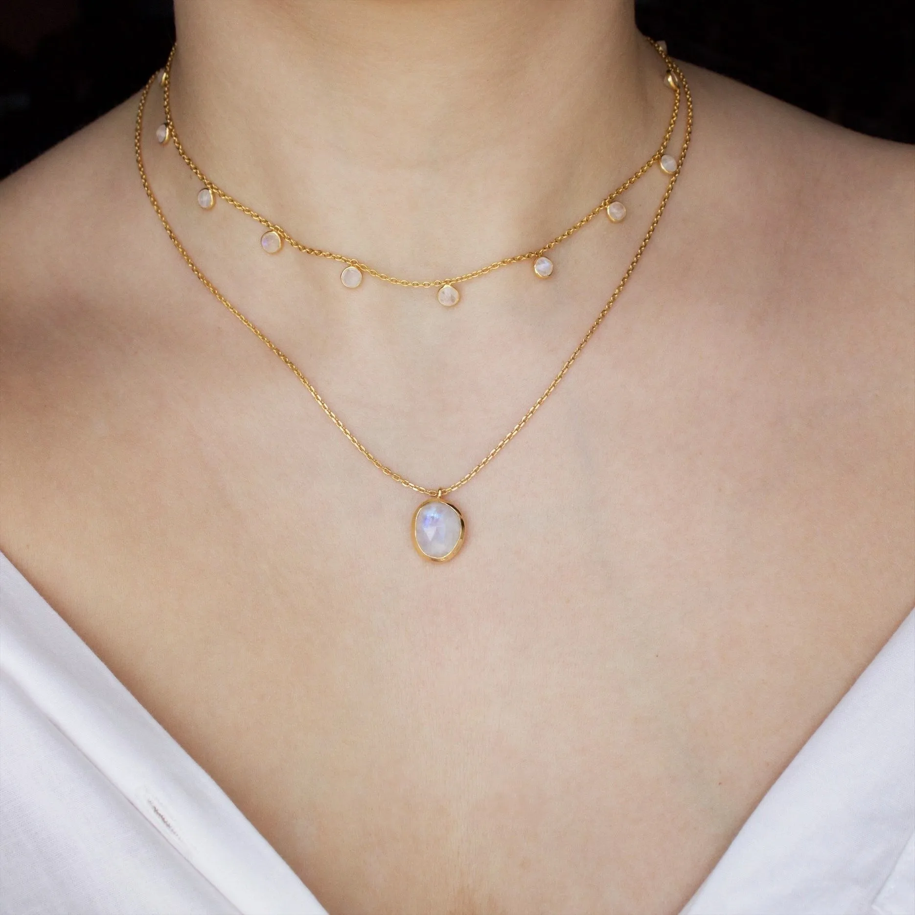 Semi Precious Moonstone Necklace