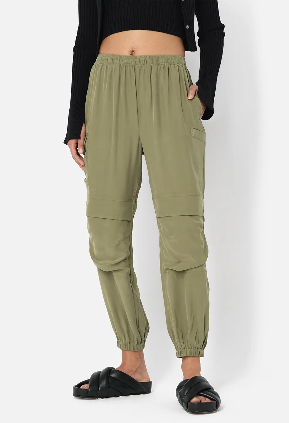 Silk Himalayan Pants / Olive