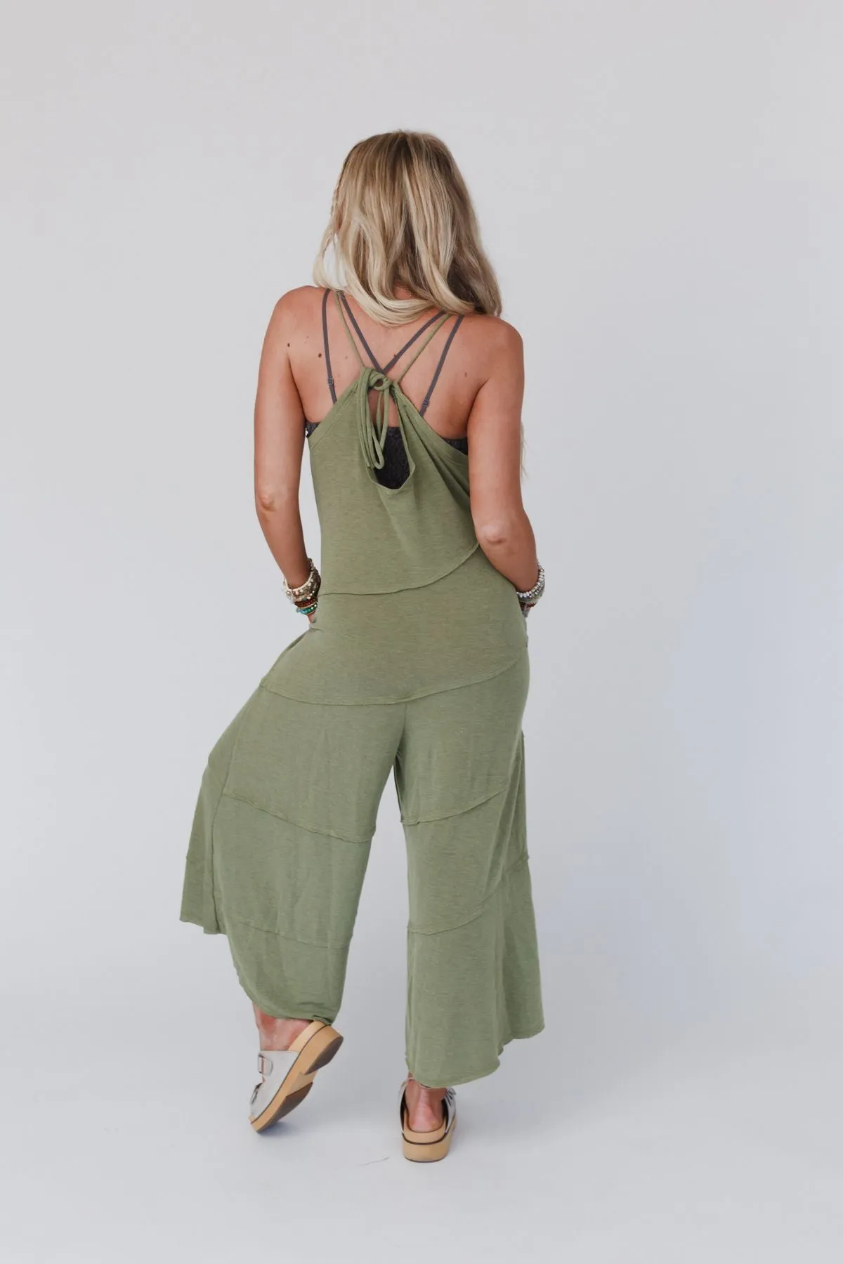 Slant My Way Jumpsuit - Olive