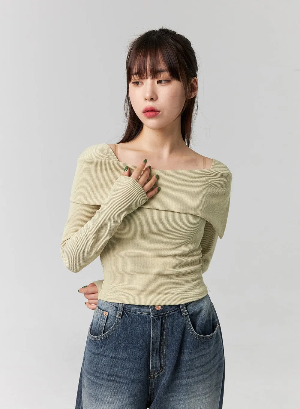 Slim Off-Shoulder Top CG331