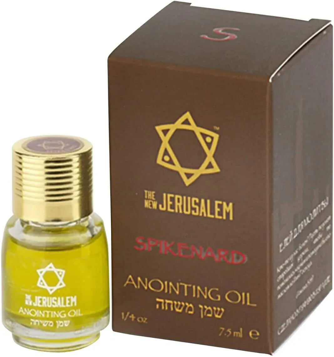 Spikenard Anointing Oil from Israel, Holy Spiritual Oils Bottles from Jerusalem Blessed, Handmade with Natural Ingredients and Blessed for Ceremony, Religious Use, 7.5 ml - 0.25 Fl Oz