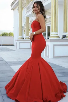 Sweetheart Mermaid Long Evening Dress in Red