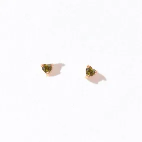 Sweetheart Studs | Olive Warm Gold