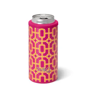 SWIG {PINK BAMBOO} Skinny Insulated Stainless Steel Can Cooler (12 oz.)