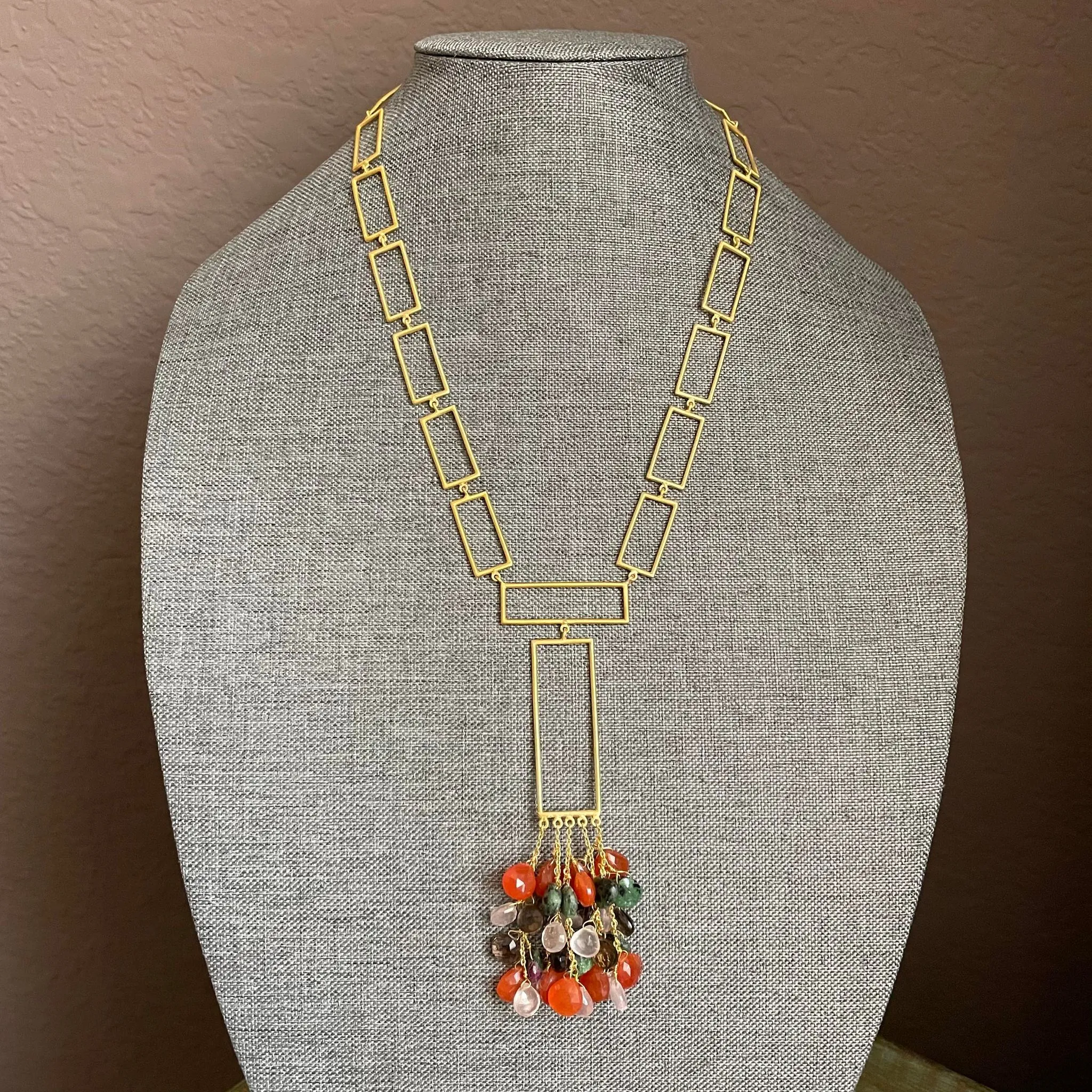 Thalia Necklace With Gemstone Cluster